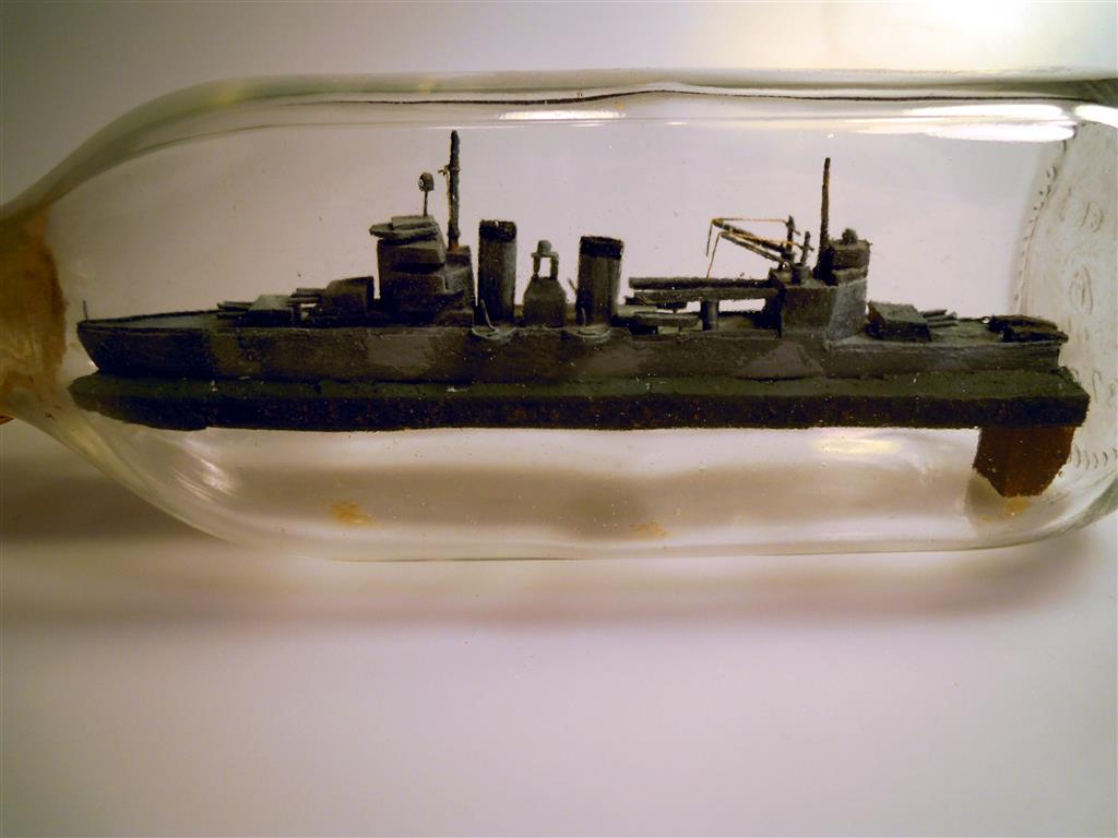 World War II Destroyer in a Bottle