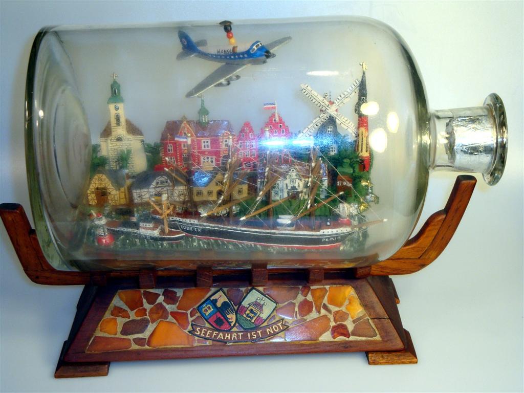 Pamir at Husum Harbor, Germany in a Bottle
