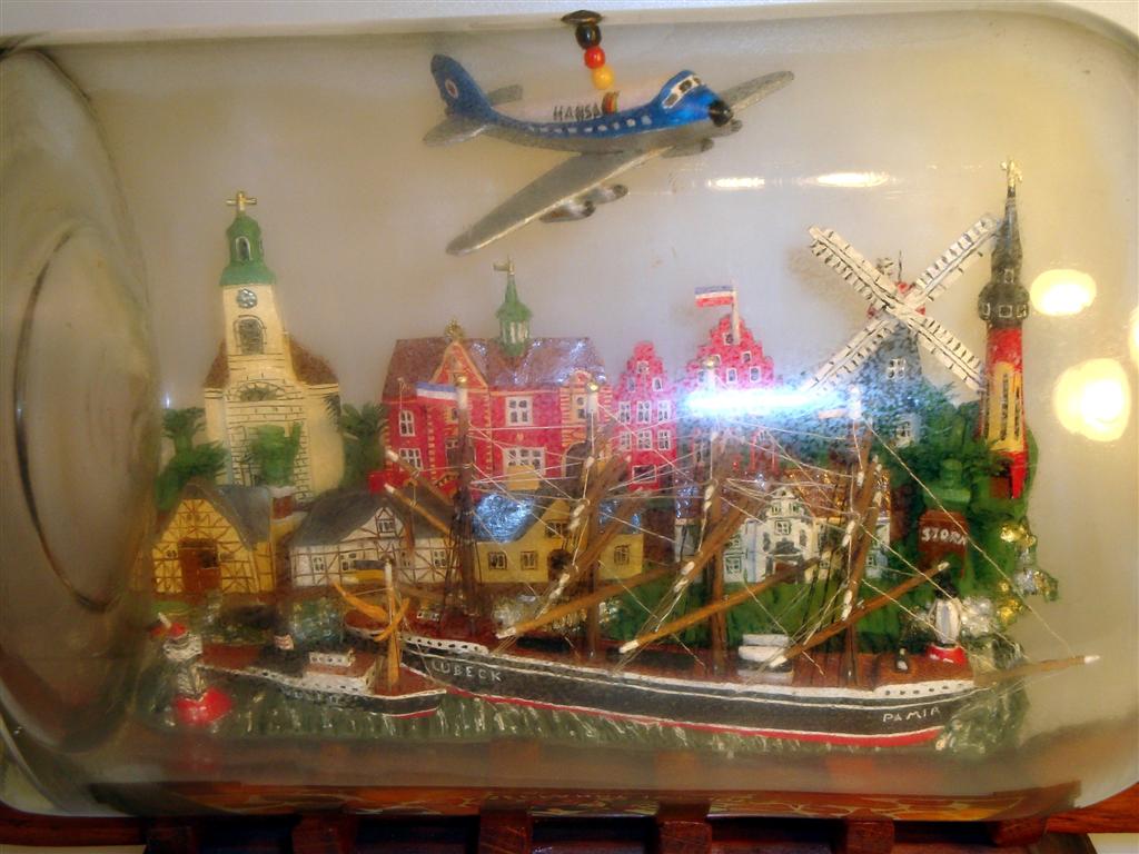 Pamir at Husum Harbor, Germany in a Bottle